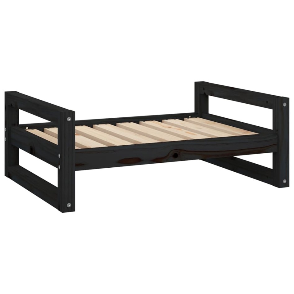 Cama para perros madera maciza de pino negro 75,5x55,5x28