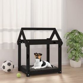 Cama para perros madera maciza de pino negro 61x50x70