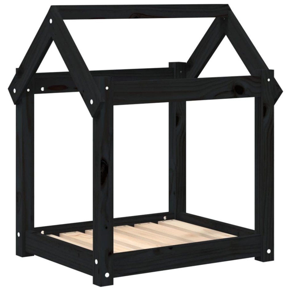 Cama para perros madera maciza de pino negro 61x50x70