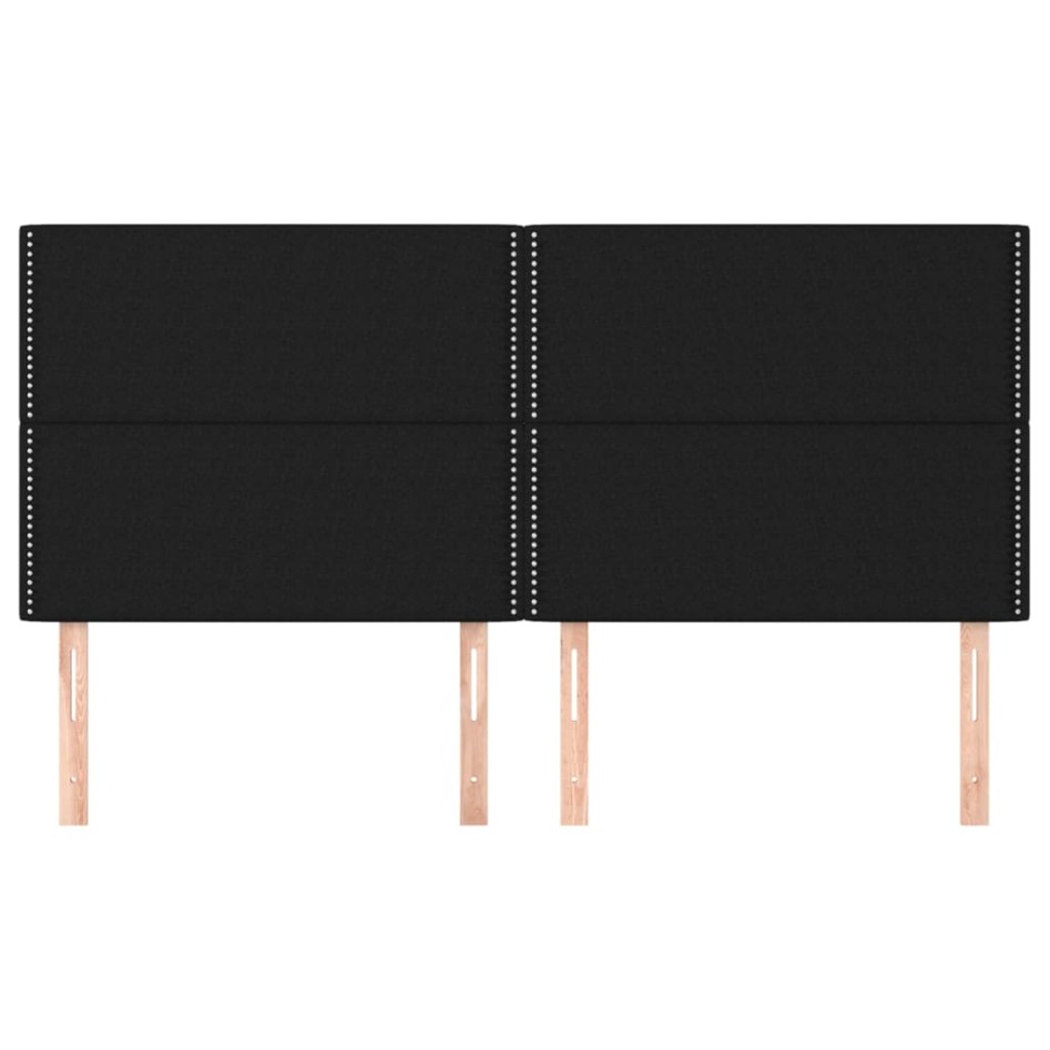 Cabeceros 4 unidades de tela negro 90x5x78/88