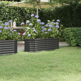 Jardinera acero con recubrimiento polvo antracita 114x40x36