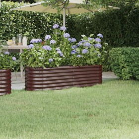 Jardinera arriate acero recubrimiento polvo marrón 152x40x36