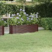 Jardinera arriate acero recubrimiento polvo marrón 152x40x36 cm