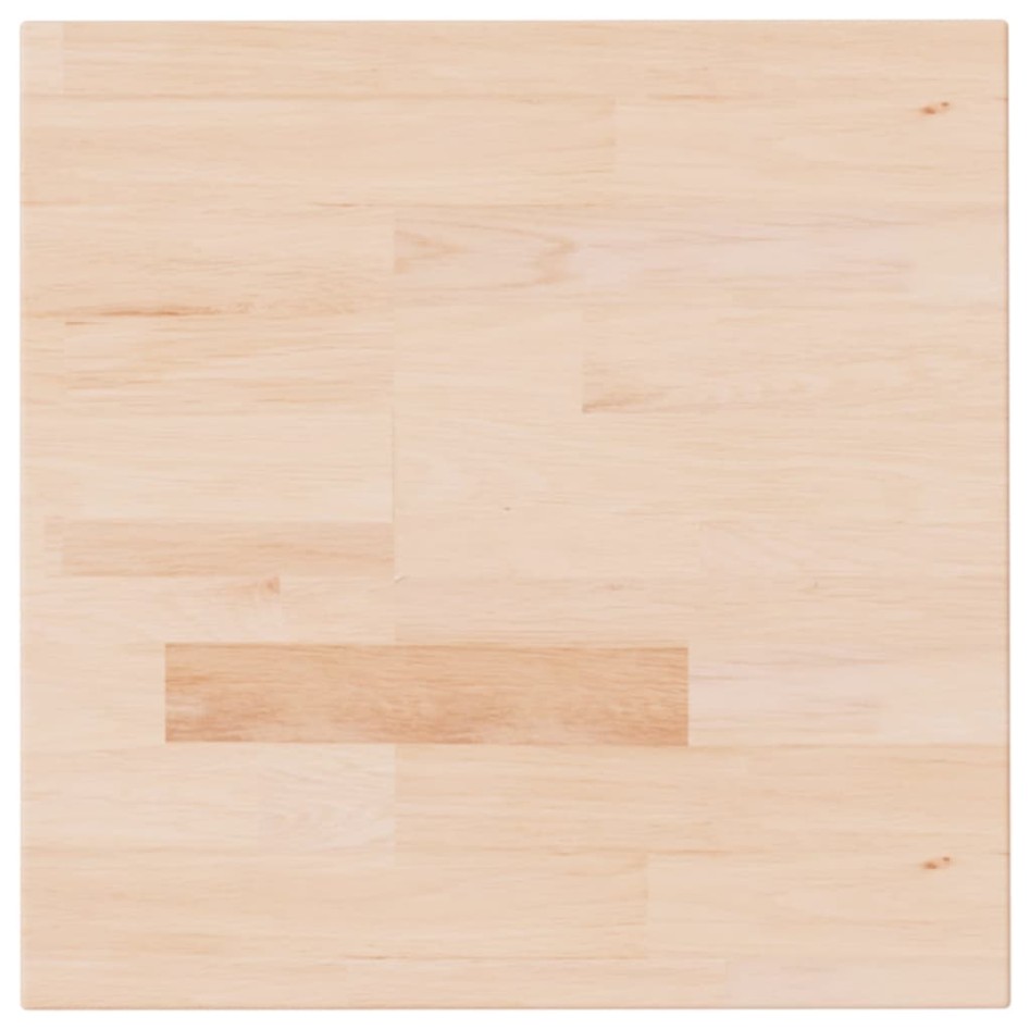 Tablero de mesa cuadrada madera de roble sin tratar 40x40x4