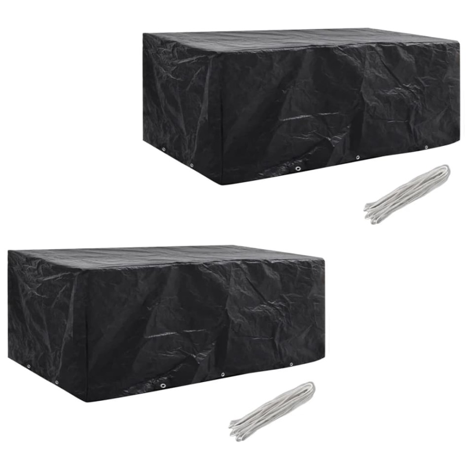 Funda de muebles de jardín 2 uds set ratán 8 personas 10