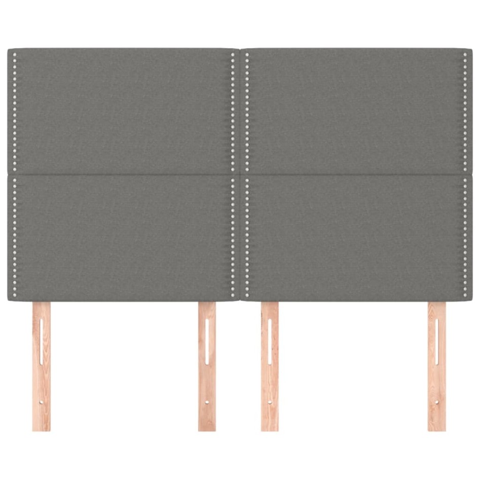 Cabeceros 4 unidades tela gris oscuro 72x5x78/88