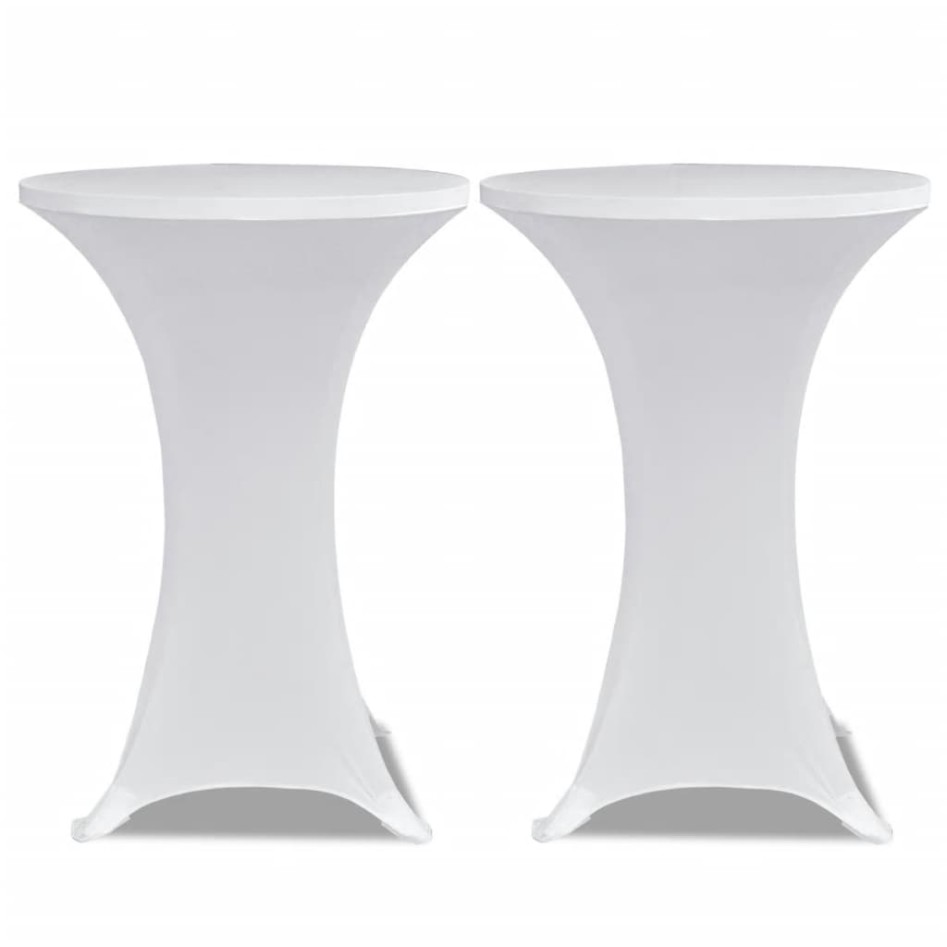 Mantel elástico para mesa alta 4 unidades blanco Ø80