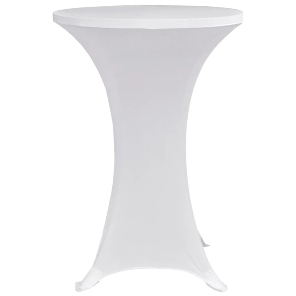Mantel elástico para mesa alta 4 unidades blanco Ø80
