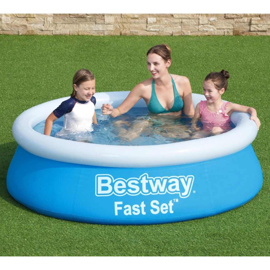 Bestway Piscina hinchable Fast Set redonda azul 183x51