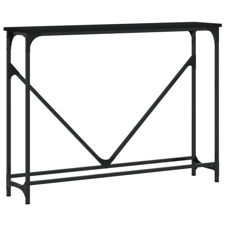 Mesa consola madera de ingeniería negra 102x22,5x75