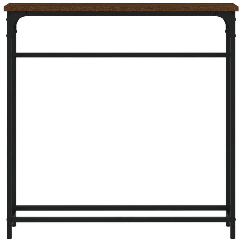 Mesa consola madera de ingeniería marrón roble 75x19,5x75