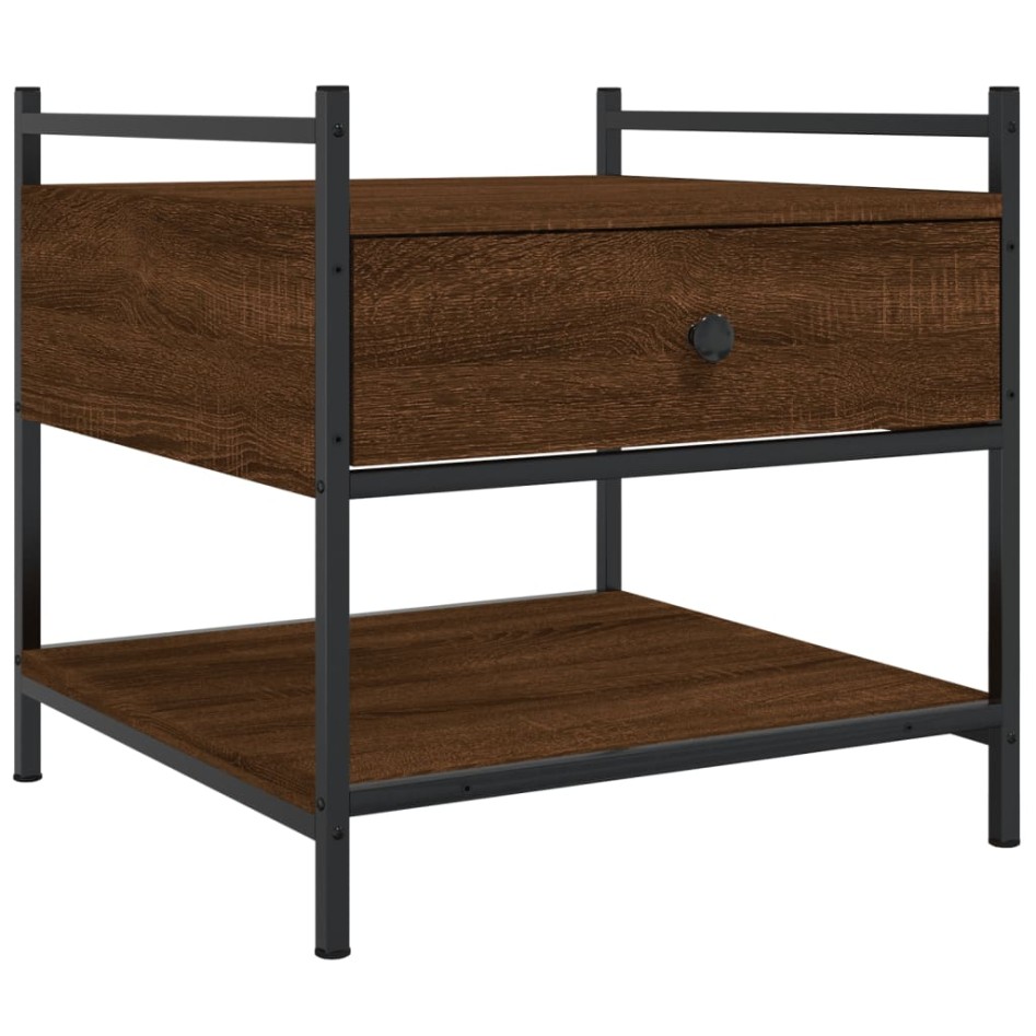 Mesa de centro madera de ingeniería marrón roble 50x50x50