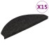 Alfombrilla autoadhesiva de escalera 15 uds 65x22,5x3,5