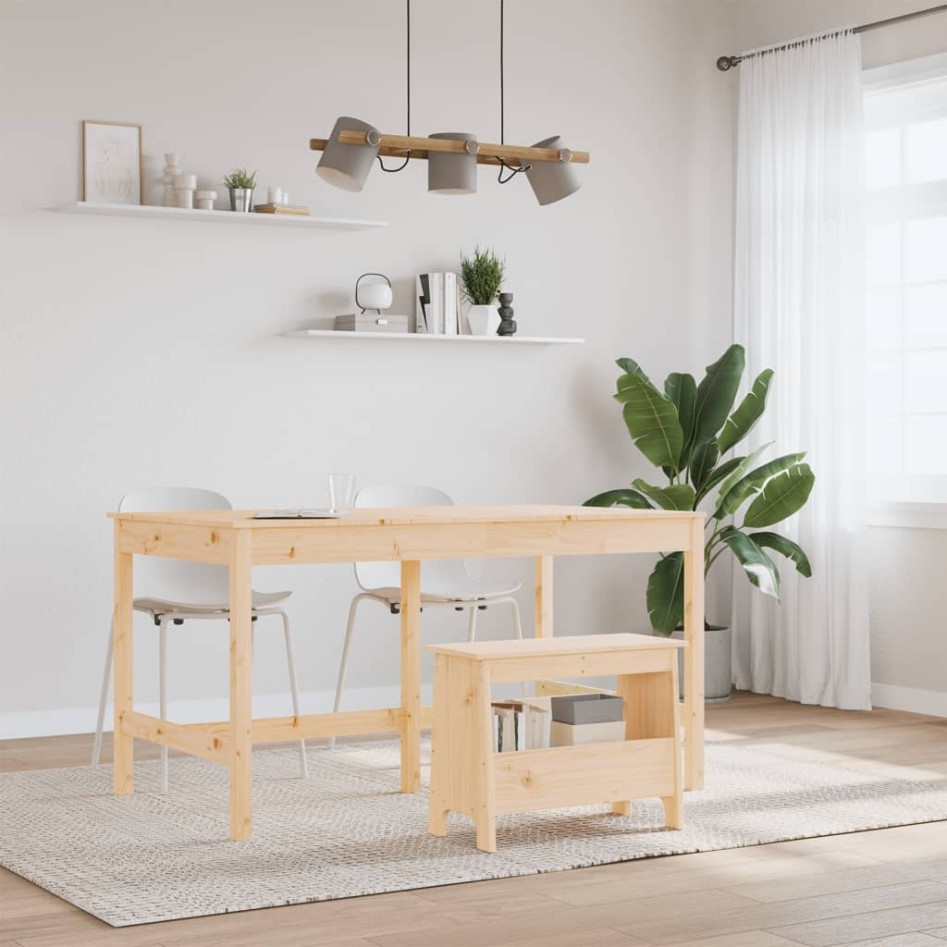 Banco de recibidor madera maciza de pino 60x28x45