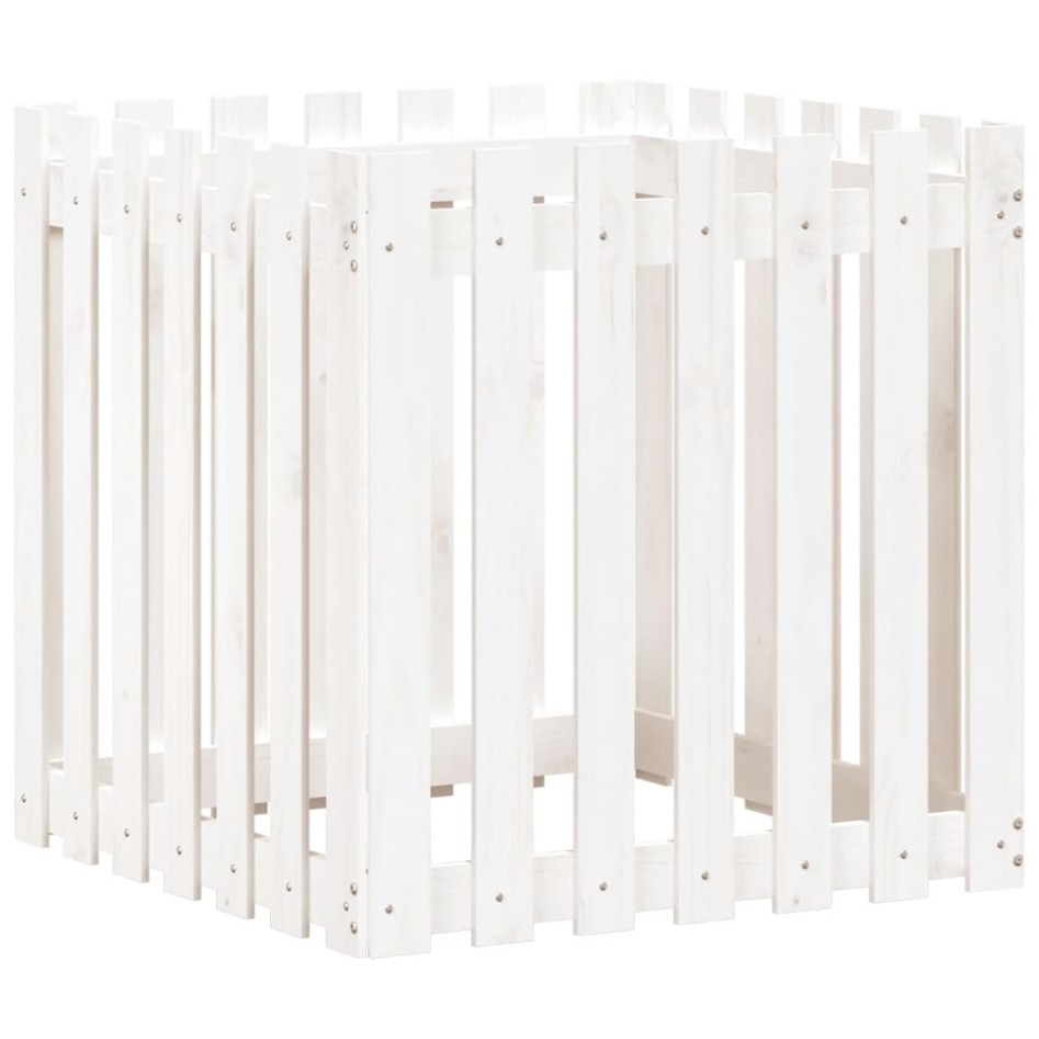 Jardinera diseño de valla madera maciza pino blanca 70x70x70