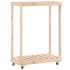 Leñero con ruedas madera maciza de pino 76,5x40x108