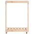 Leñero con ruedas madera maciza de pino 76,5x40x108