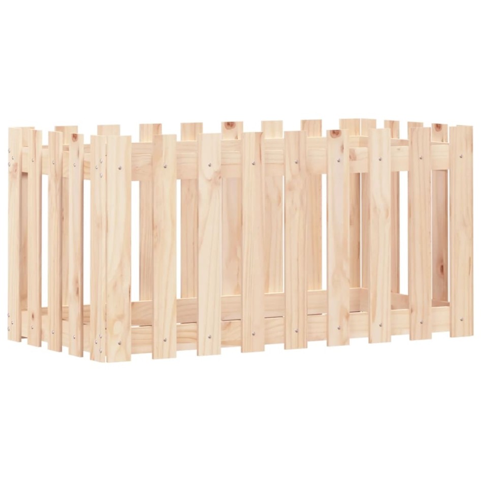 Arriate elevado jardín con valla madera maciza pino