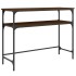 Mesa consola madera de ingeniería marrón roble 100x35,5x75