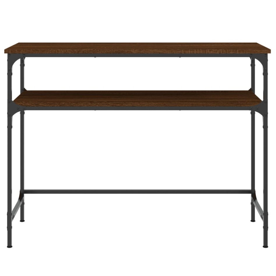 Mesa consola madera de ingeniería marrón roble 100x35,5x75