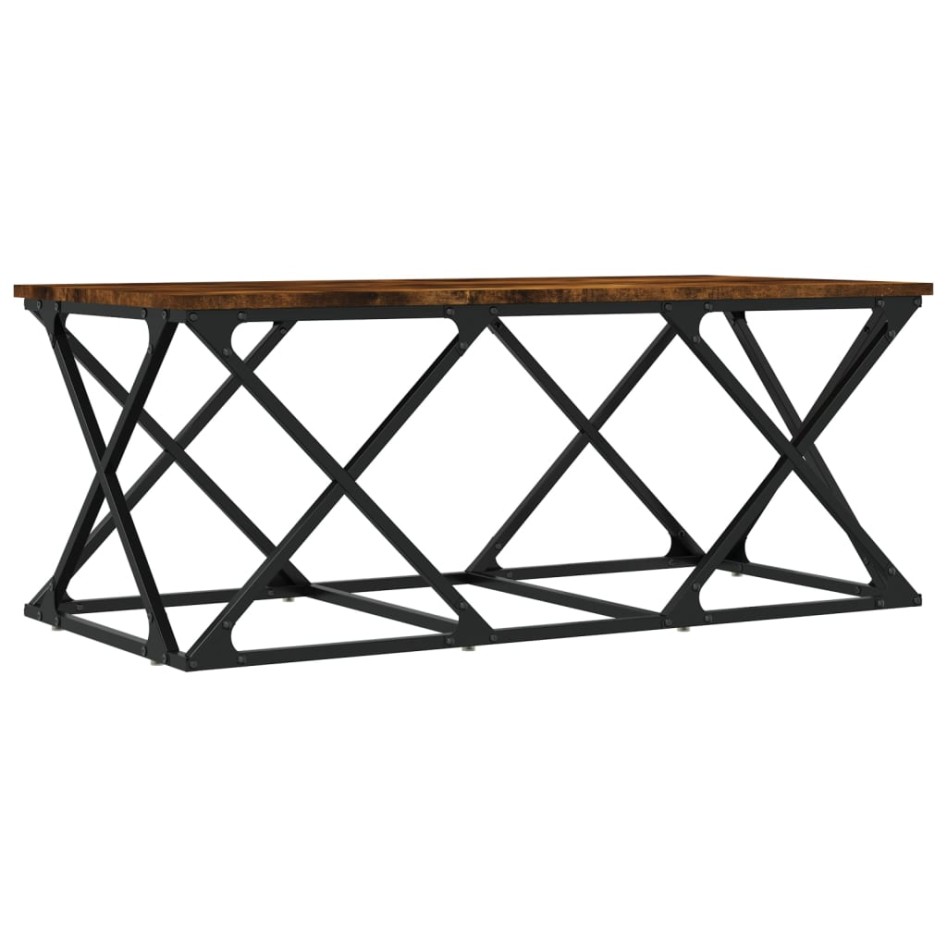 Mesa de centro madera de ingeniería roble ahumado 100x49x40