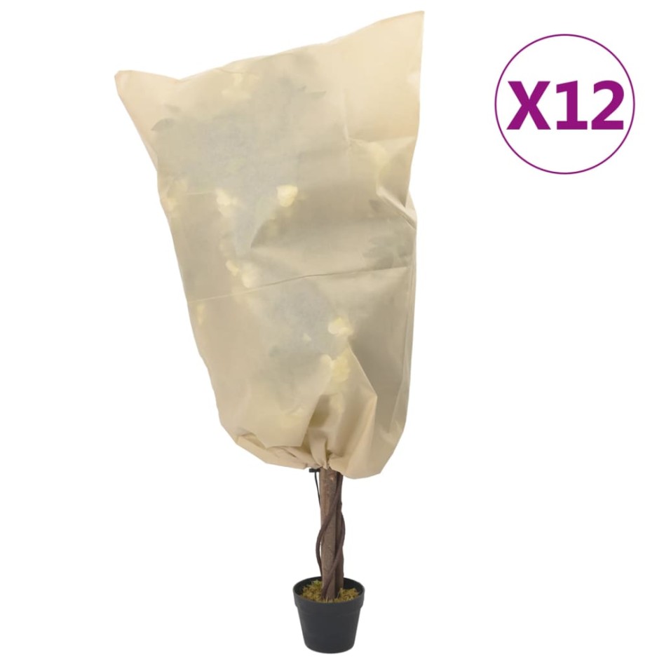 Cubiertas para plantas con cordón 12 uds 70 g/m² 0,8x1,2