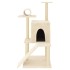 Rascador para gatos con postes de sisal color crema 110,5