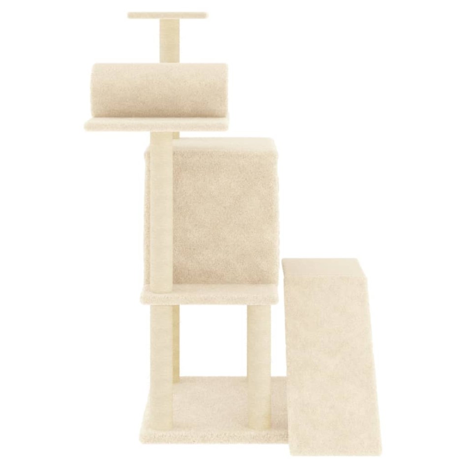 Rascador para gatos con postes de sisal color crema 110,5