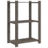 Estantería de 3 niveles madera maciza pino gris 60x38x90