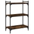 Librería 3 estantes madera ingeniería roble ahumado 60x30x86