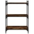 Librería 3 estantes madera ingeniería roble ahumado 60x30x86