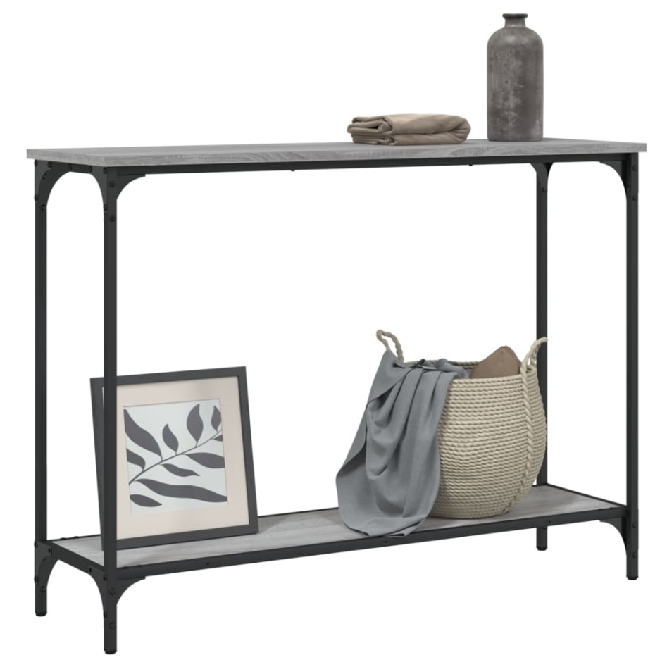 Mesa consola madera de ingeniería gris Sonoma 101x30,5x75
