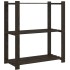 Estantería de 3 niveles madera maciza de pino negro 80x38x90