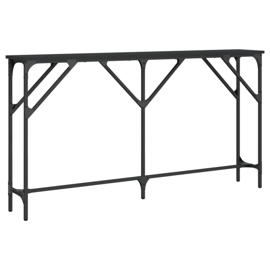 Mesa consola madera de ingeniería negro 140x23x75