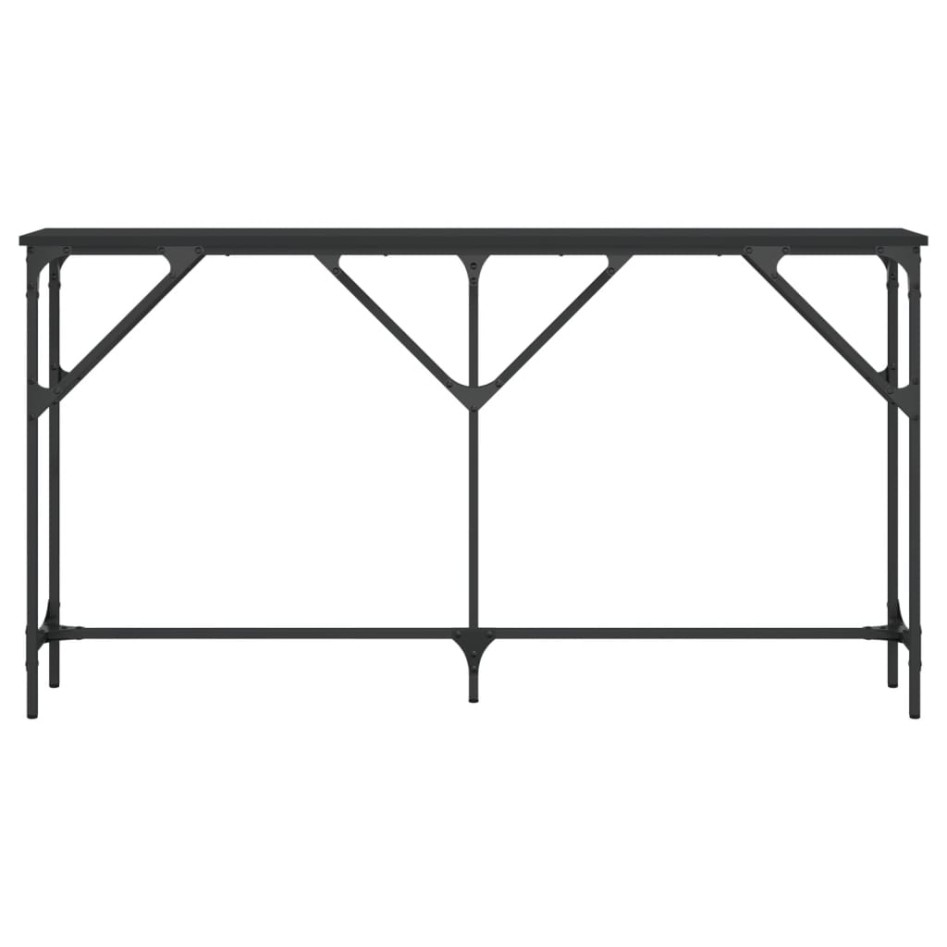 Mesa consola madera de ingeniería negro 140x23x75