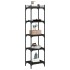 Librería de 5 estantes madera de ingeniería negro 40x30x154