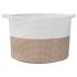 Cesta para ropa sucia algodón marrón y blanco Ø55x36