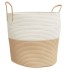 Cesta de almacenaje algodón beige y blanco Ø43x38