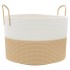 Cesta de almacenaje algodón beige y blanco Ø51x33