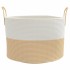 Cesta de almacenaje algodón beige y blanco Ø51x33
