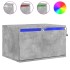 Mesita de noche de pared con luces LED gris