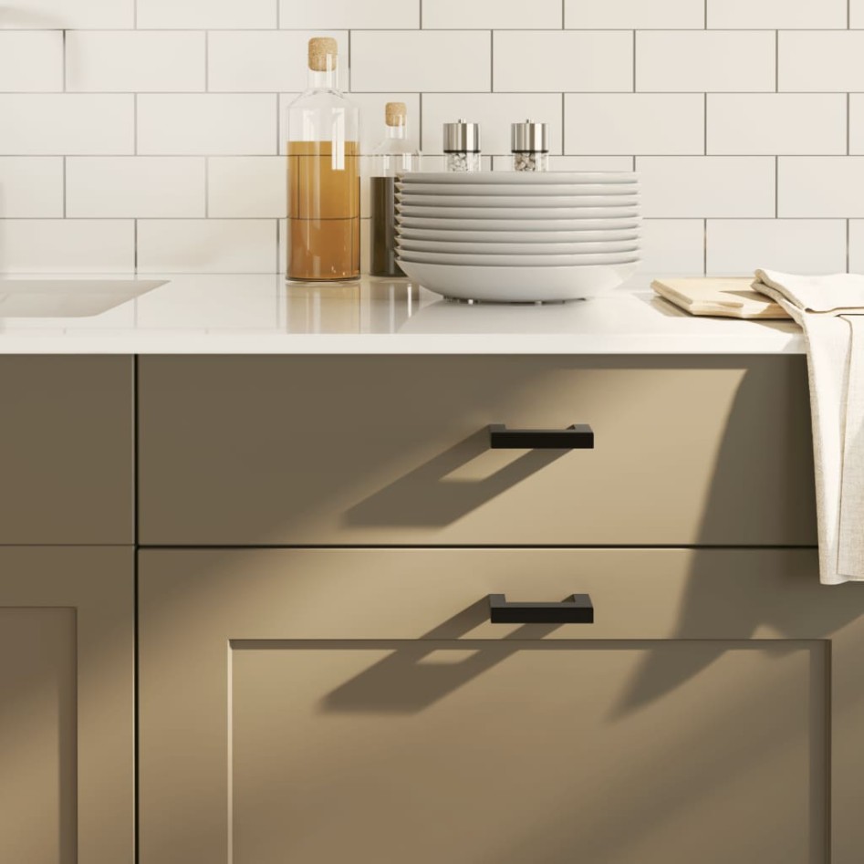 Tiradores para armarios 20 uds acero inoxidable negro 64