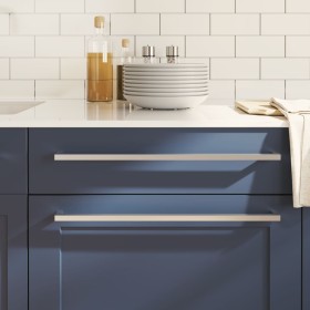 Tiradores para armarios 10 uds acero inoxidable plateado 480