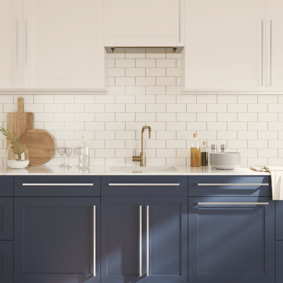 Tiradores para armarios 10 uds acero inoxidable plateado 480