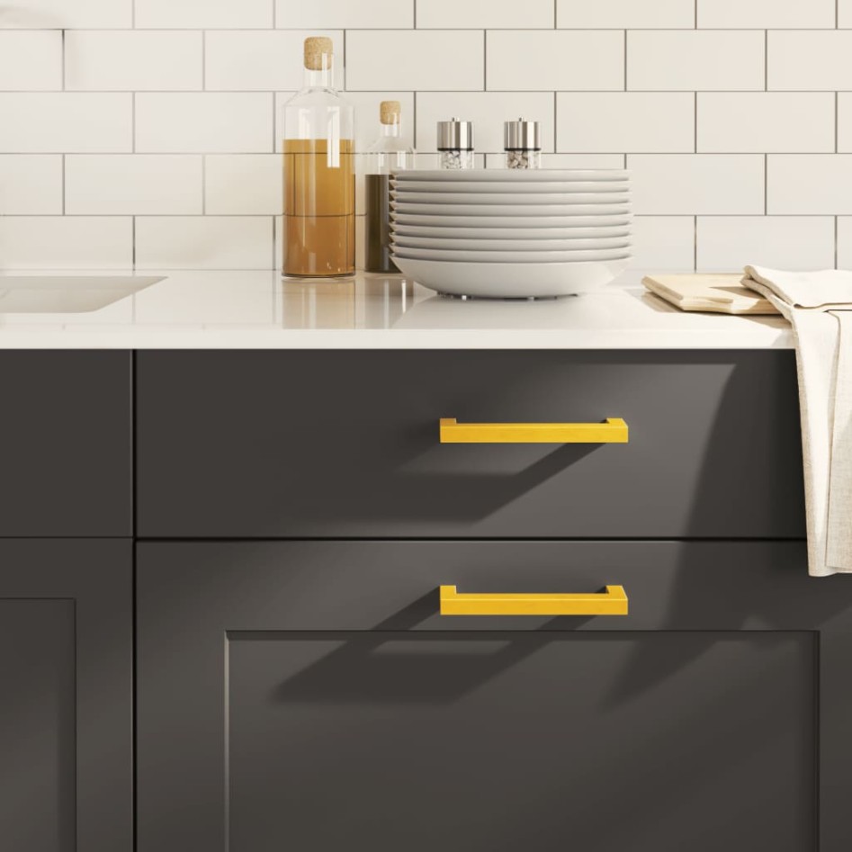 Tiradores para armarios 20 uds acero inoxidable dorado 128