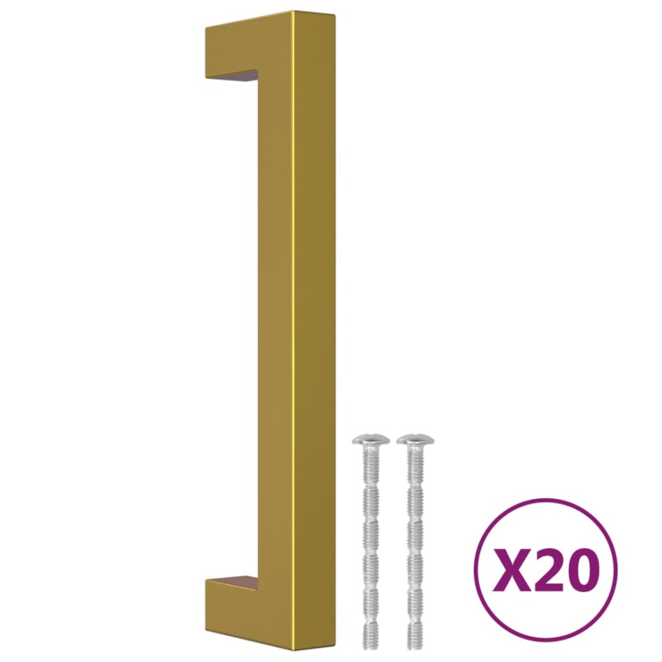 Tiradores para armarios 20 uds acero inoxidable dorado 128