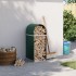 Leñero de acero galvanizado verde 40x45x100