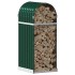 Leñero de acero galvanizado verde 40x45x100