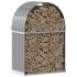 Leñero de acero galvanizado gris claro 80x45x120