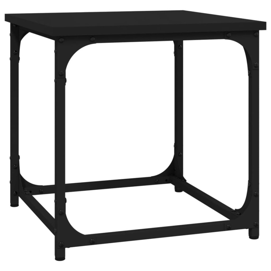 Mesa auxiliar de madera contrachapada negro 40x40x40